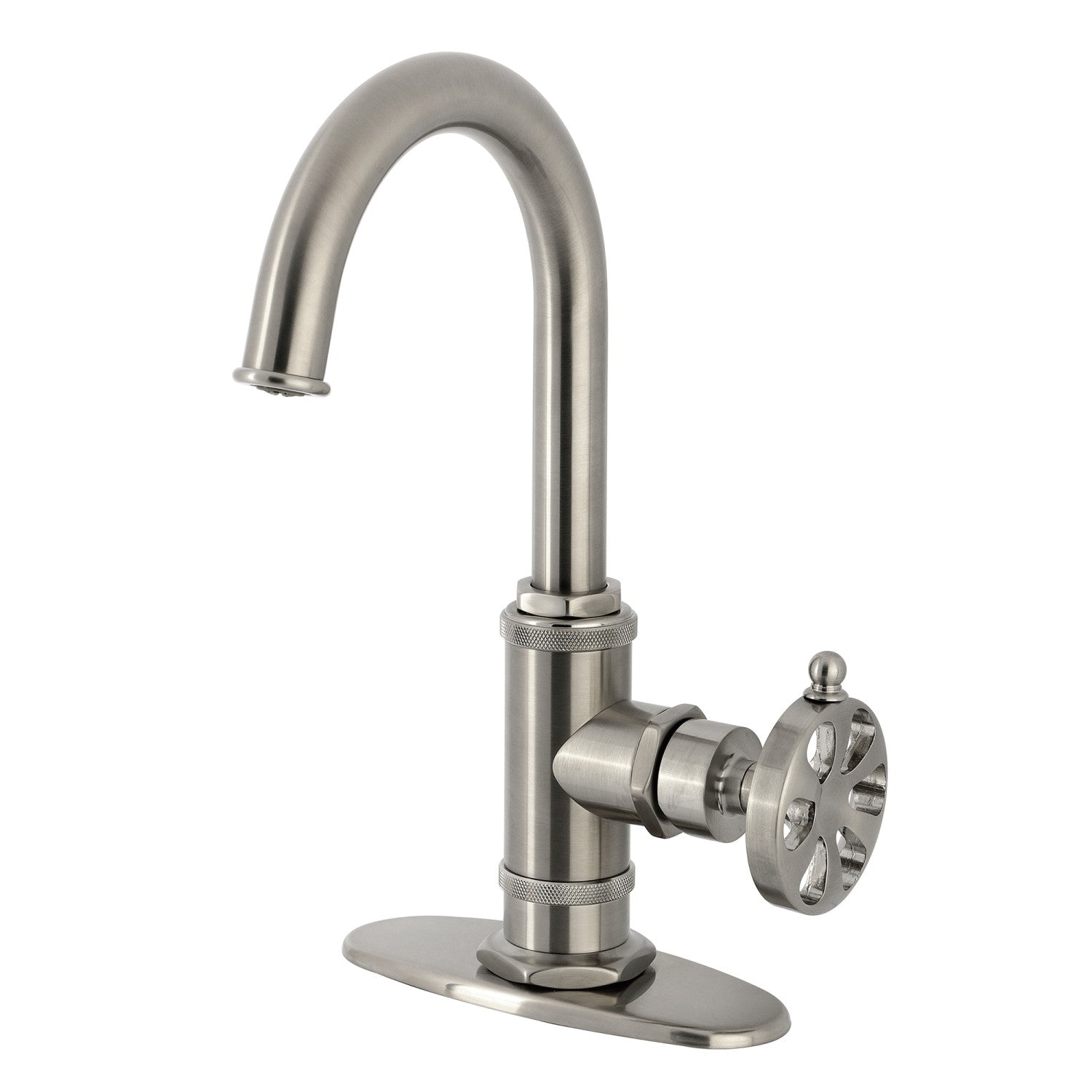 Kingston Sona KSD8508RX - Belknap One-Handle 1-Hole Deck Mount Bar Faucet, Brushed Nickel — image 1